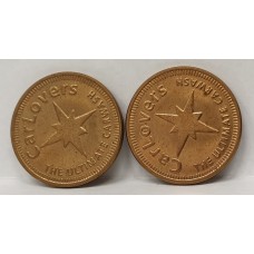 AUSTRALIA CAR LOVERS TOKENS . NO PUNCH HOLES YET . 2 TOKENS . UNCIRCULATED